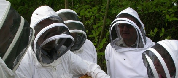 Beekeepers discussing as a group
